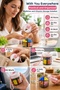 4-Compartment Contactless Dispensing Mini Pill and Vitamin Storage Box with Carrying String - 2