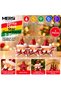 Santa Claus and Star-Shaped Christmas Tree Ornaments, Set of 3, Red and White Decorative Fir Tree Hanging Ornaments