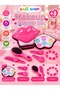 Şaze Shop Kids' Makeup and Beauty Set: Lip-Shaped Mirror, 6-Color Applyable Eyeshadow Palette, Hair Buckle, Comb, Brush, and Wristband—Toy Makeup Set for Ages 3+