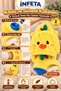 2-Liter Yellow Chick-Shaped Plush Hot Water Bottle with Hand Holes, Pockets, and a Soft Cover - 3