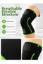 Sports Knee Brace Black Green Flexible Breathable Knee Support with Support Band