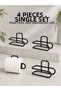 Wall Adhesive Wc Paper Holder Black Metal 4 Pieces Toilet Paper Roll Hanger