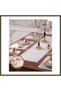 6-Person Place Setting, 7-Piece Table Set with Table Runner, Cream-Crepe Elegant Tableware Set, Home Textiles BX