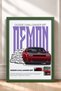 Red American Muscle Car Burning Rubber Framed Art Print Car Poster Wall Decor OTO042 - 3
