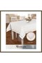 Cream-Gold Matilda 155x220 cm Linen Tablecloth—Modern Dining Table Decor BX