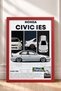 White Classic Japanese Sedan Framed Art Print Car Poster for Garage or Office Wall Decor OTO038 - 3