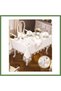 Cream-Silver Gardenia Carnation Linen 26-Piece 160 × 220 cm Elegant Table Setting HB006