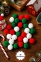 New Year's Decoration - Miniature Christmas Tree Craft Kit - 140 Tinsel Strands (30 cm) + 30 Pom-Poms - Styrofoam Cone (20 cm) - 3