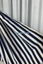 Kitchen Curtain, Closely Pleated, 1/3 Navy Blue Striped, with Fringe, Short Curtain Rail, Modern Drapery Curtain - 5