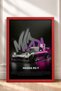 Gray Japanese Sports Car Poster with Pink Neon Lighting and Frame—Car Poster for Garage or Office Wall Decor OTO222 - 3
