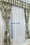 Kitchen Curtain, Closely Pleated, 1/3 Orchid Green Background, Fringed Curtain Rail, Short Drapery Curtain, Modern - 4