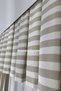Kitchen Curtain, Closely Pleated, 1/3 Striped Pattern (Taupe Color), Ruffled, Rustic Short Drapery Curtain - 3