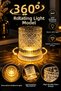 360° Rotating LED-Lit Glass Cup with Decorative Ambient Lighting—Premium Model, White - 2