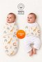 100% Cotton Swaddle for 0 to 4 Months Baby, Velcro Fastened, Soft Jersey Fabric, Breathable Fabric