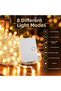 Transparent Wired Warm White LED String Lights with 8 Modes, Interconnectable with Plug-in Connectors—Perfect for Christmas Trees, Balconies, Gardens, and Decorative Lighting - 4