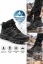 Men's Black Waterproof Boots – Waterproof Winter Outdoor Trekking Shoes - 7