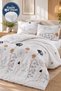 Double-Size Fitted Sheet Duvet Cover Set with Elastic Edges, Easy to Iron, Atlantis White