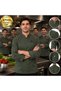 5 Green Chef Jackets for Men, Customized with Your Logo - Professional Chef Jacket Made of Gabardine Fabric, Size S.