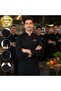 5 Black Chef Jackets for Men, Customized with Your Logo - Professional Chef Jacket Made of Gabardine Fabric, Size S.