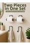 Roll Paper Holder and Towel Cloth Hanger Set, 2 Pieces Each, Total 4 Pieces