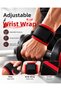 Adjustable Wristband Strong Velcro Fastening Wide Wrap Black Red