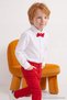 White Boys' Cotton Long-Sleeve Shirt with a 2-Piece Bow Tie Set TKDAW27GO00027 - 4