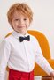 White Boys' Cotton Long-Sleeve Shirt with a 2-Piece Bow Tie Set TKDAW27GO00027 - 7