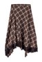 Brown Skirted Lace Flannel Plaid Midi Skirt Twoaw27Et00176