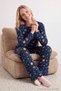 Gül Kurusu-Lacivert 2'li Pijama Takımı (4 Parça) Örme Pijama Takımı THMAW27PT00285 - 6