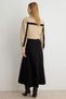 Black 100% Cotton Front Buttoned Maxi Denim Skirt Twoaw27Et00087 - 2