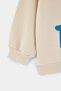 Beige Boys' Plain-Knit Crew Neck Printed Long-Sleeve Sweatshirt TKDAW27SW00107 - 2