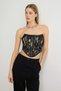 Black Lace Strapless Party Bustier Tpraw27Bs00035 - 4