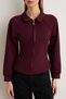 Mürdüm Premium Fitted Polo Yaka Reglan Kol Regular İnterlok Örme Hırka/Sweatshirt TWOAW27SW00013 - 4