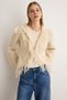 Ecru Soft Textured Shepherd Buttoned Knitwear Cardigan Twoaw27Hi00212 - 4