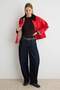 Red Regular Fit Patterned Lined Coat Twoss26Mo00011 - 3