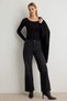 Siyah Taş Detaylı Yüksek Bel Wide Leg Jeans TWOAW27JE00375 - 4
