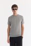 Men's Gray Crew Neck Easy Ü Tulle Enen Wrinkle-Free Regular Fit Knitwear T-Shirt A61Y5032