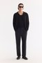 Men's Black Polo Collar Buttoned Rayon Regular Fit Cardigan A61Y5001 - 8