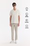 Men's Stone Side Elastic Anti-Wrinkle Technical Fabric Slim Fit Chino Trousers A61Y3077