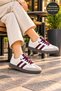 Unisex Lace-Up Sports Shoes-Beige-Black - 7