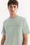 Men's Mint Green Bicycle Printed Viscose Blended Bi-Stretch Interlock Regular Fit T-Shirt A61Y1052 - 2