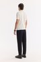 Men's Ecru Polo Collar Zippered Easy-Ironing Wrinkle-Resistant Regular Fit Knitwear T-Shirt A61Y5031 - 5