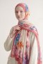 Leaf-Patterned Muslin Shawl in Fuchsia - 3