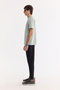 Men's Mint Green Crew Neck Printed Bi-Stretch Interlock Regular Fit T-Shirt A61Y1161 - 3