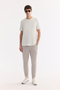 Men's Light Gray Elastic Waist Lace-Up Easy-Iron Interlock Regular Fit Sweatpants A61Y3408 - 8