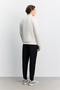 Men's Ecru Stand Collar Zippered Easy-Iron Cotton Regular Fit Sweatshirt A62Y1308 - 4