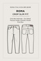 Men's Khaki Classic Waist Cotton Vintage Washed Roman Crop Slim Fit Jean Trousers A52Y3514 - 2