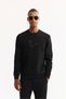 Men's Black Crew Neck Cotton Bi-Stretch Printed Regular Fit Sweatshirt A52Y1247