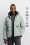 Men's Nile Green Hooded Water-Repellent, Windproof, -5°C-Rated Comfort Fit Puffer Coat B00