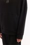 Men's Black Hooded Collar Easy-Iron Bi-Stretch Printed Oversize Fit Sweatshirt A52Y1312 - 8